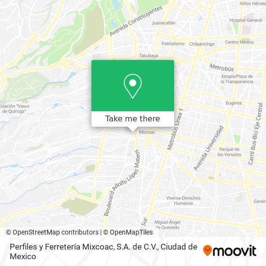Perfiles y Ferretería Mixcoac, S.A. de C.V. map