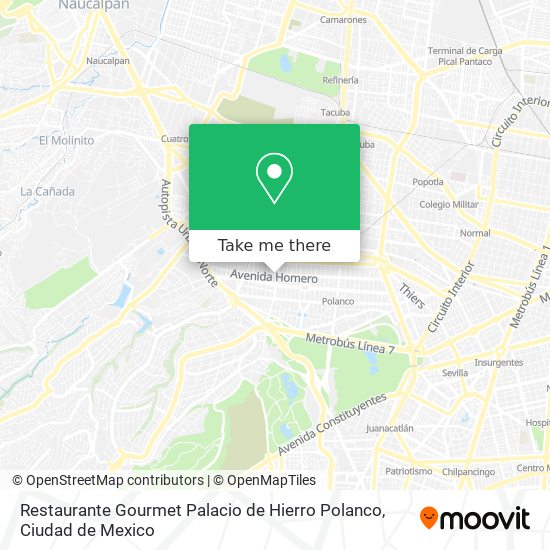 Restaurante Gourmet Palacio de Hierro Polanco map