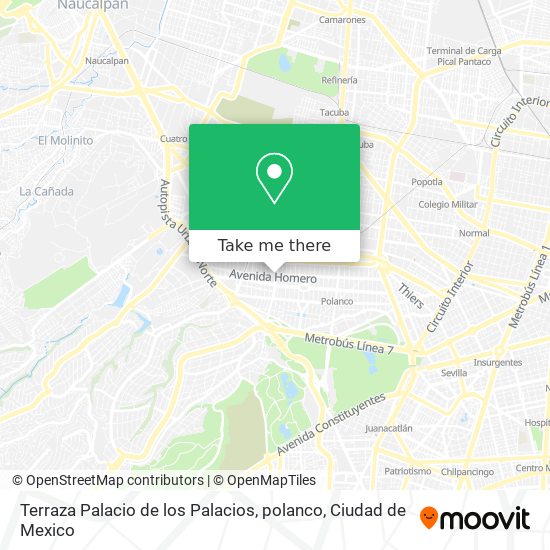 Terraza Palacio de los Palacios, polanco map