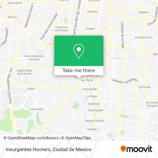Insurgentes Hooters map