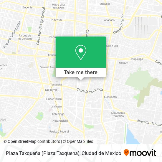 Mapa de Plaza Taxqueña (Plaza Taxquena)