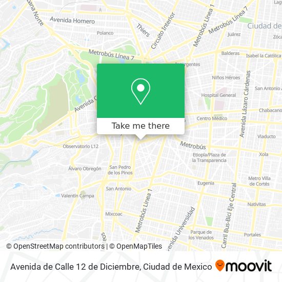 Mapa de Avenida de Calle 12 de Diciembre
