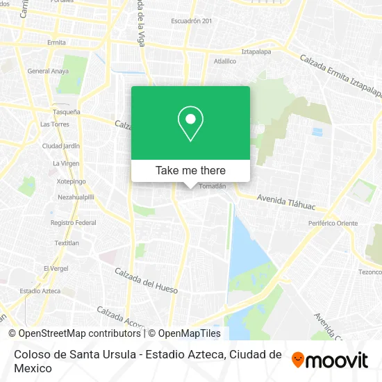 Mapa de Coloso de Santa Ursula - Estadio Azteca