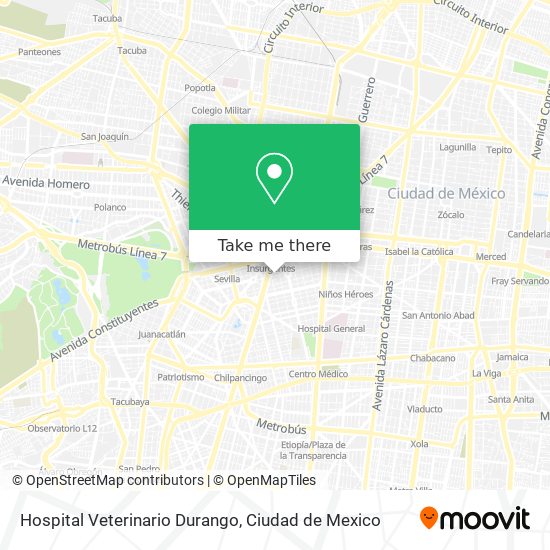 Mapa de Hospital Veterinario Durango