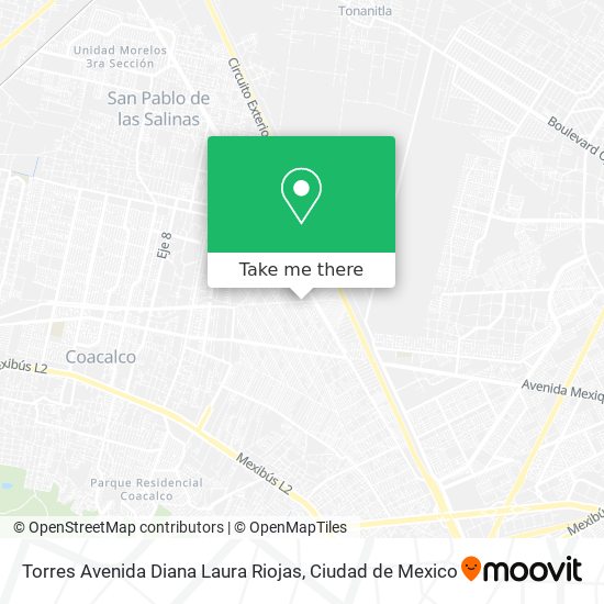 Torres Avenida Diana Laura Riojas map