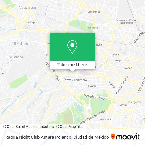 Ragga Night Club Antara Polanco map