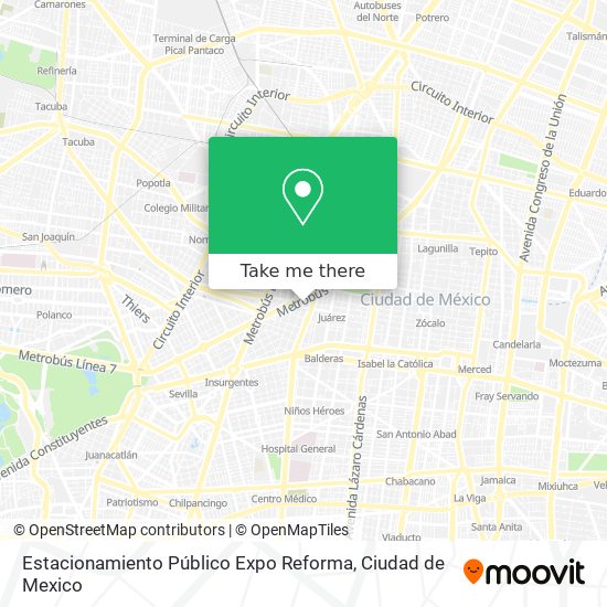 Mapa de Estacionamiento Público Expo Reforma