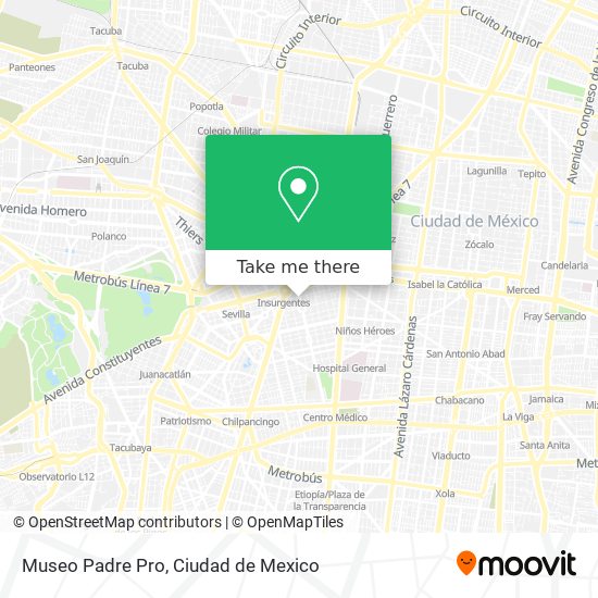 Mapa de Museo Padre Pro