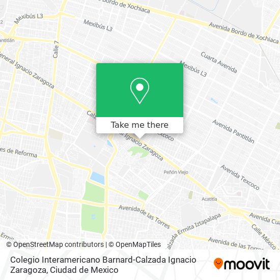 Colegio Interamericano Barnard-Calzada Ignacio Zaragoza map
