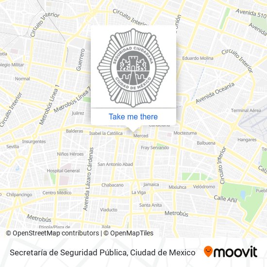 Secretaría de Seguridad Pública map