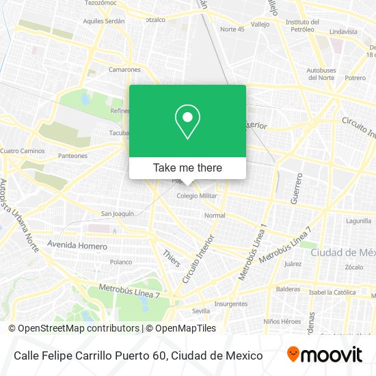 Mapa de Calle Felipe Carrillo Puerto 60