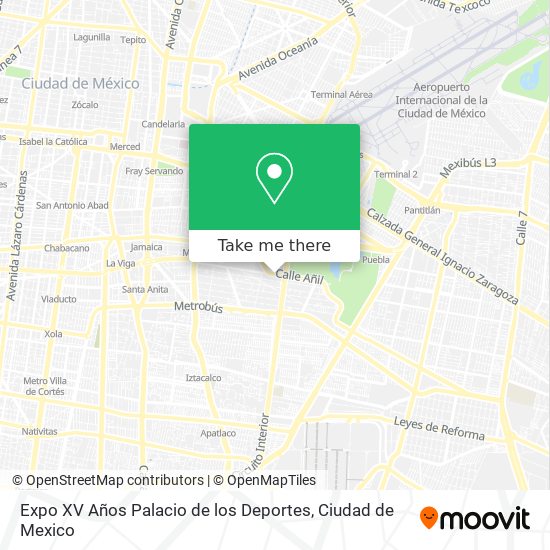 Expo XV Años Palacio de los Deportes map
