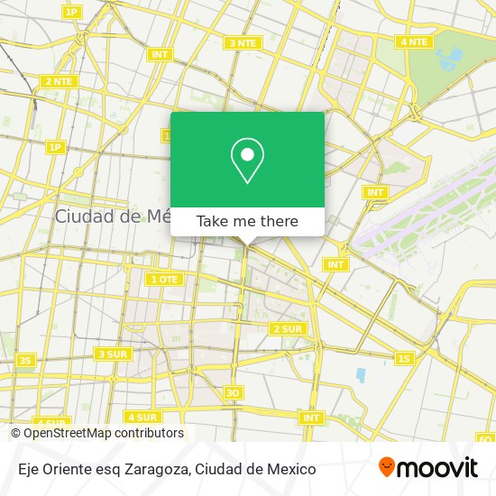 Eje Oriente esq Zaragoza map