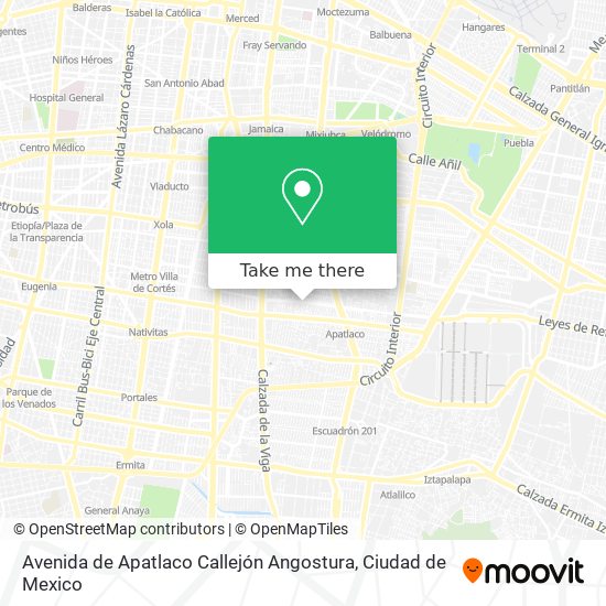 Mapa de Avenida de Apatlaco Callejón Angostura