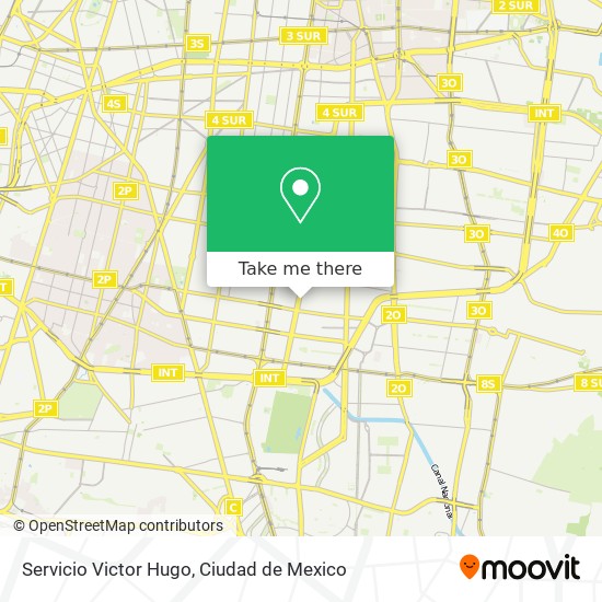 Servicio Victor Hugo map