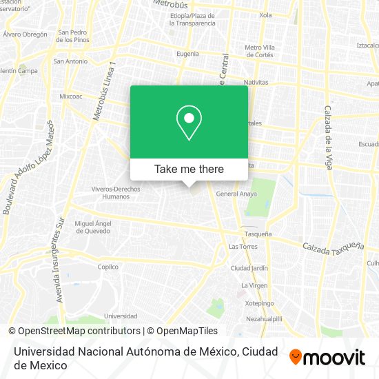 Mapa de Universidad Nacional Autónoma de México