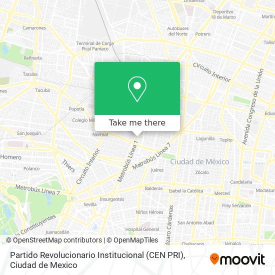 Partido Revolucionario Institucional (CEN PRI) map