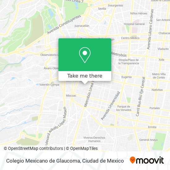 Mapa de Colegio Mexicano de Glaucoma