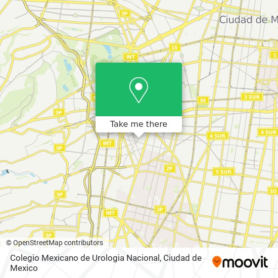 Colegio Mexicano de Urologia Nacional map