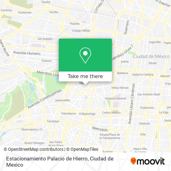 Mapa de Estacionamiento Palacio de Hierro