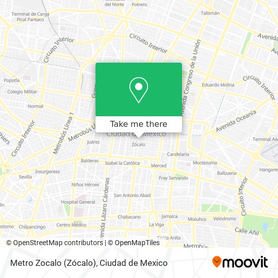 Metro Zocalo (Zócalo) map