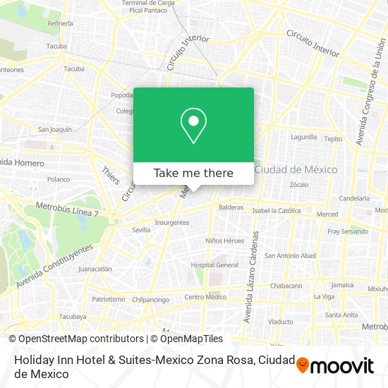 Mapa de Holiday Inn Hotel & Suites-Mexico Zona Rosa
