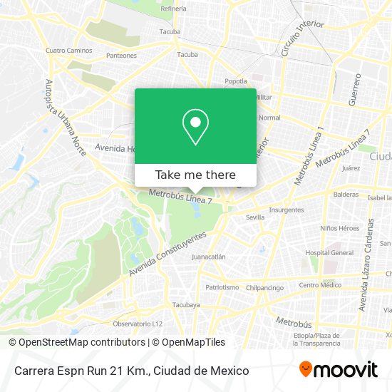 Carrera Espn Run 21 Km. map
