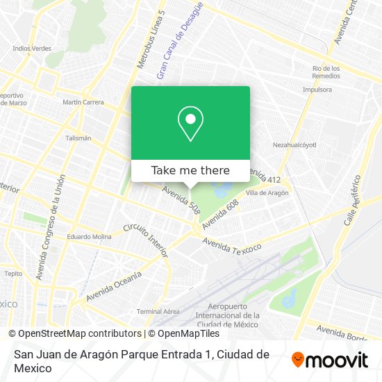 San Juan de Aragón Parque Entrada 1 map