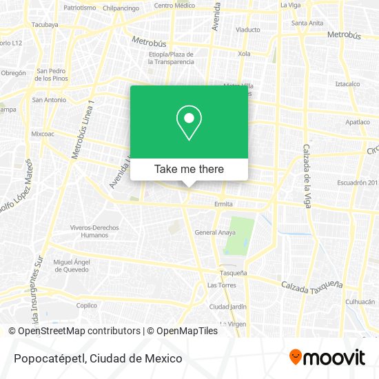 Popocatépetl map
