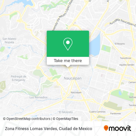 Mapa de Zona Fitness Lomas Verdes