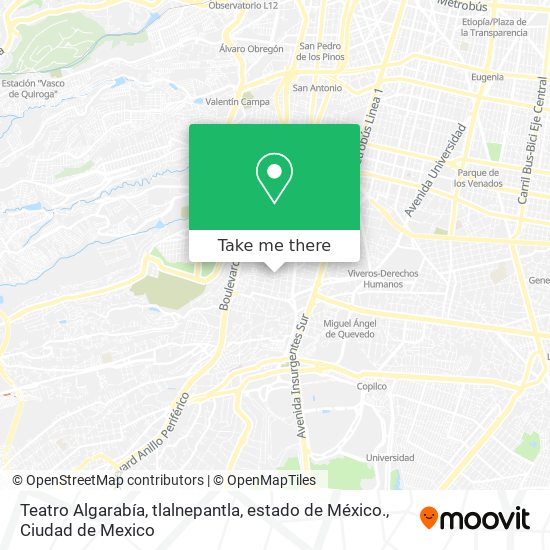 Teatro Algarabía, tlalnepantla, estado de México. map