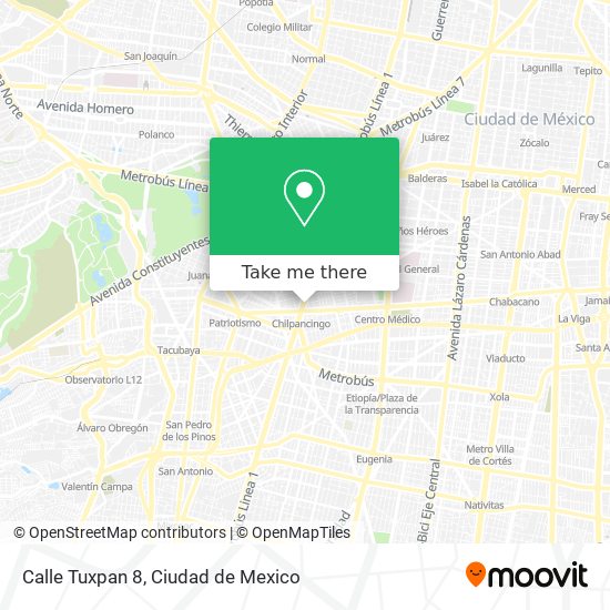 Mapa de Calle Tuxpan 8