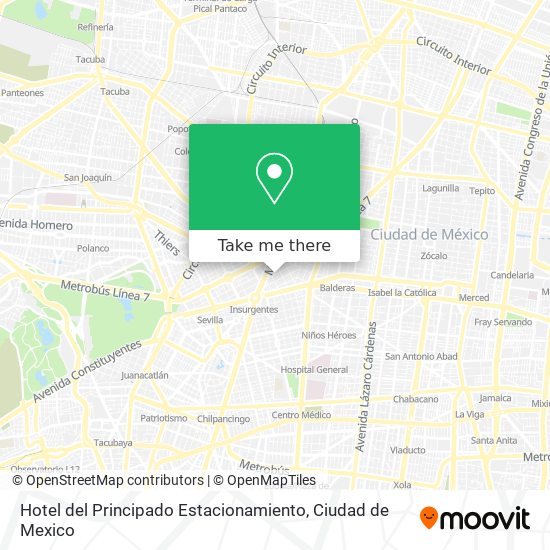 Mapa de Hotel del Principado Estacionamiento