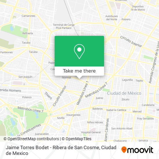 Jaime Torres Bodet - Ribera de San Cosme map