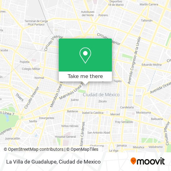 La Villa de Guadalupe map