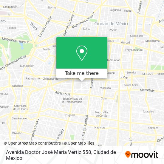 Mapa de Avenida Doctor José María Vertiz 558