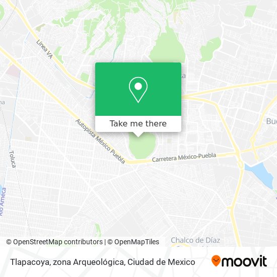 Mapa de Tlapacoya, zona Arqueológica