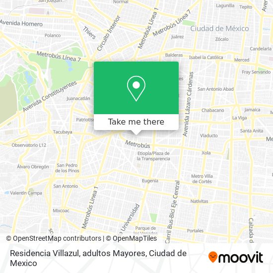 Residencia Villazul, adultos Mayores map