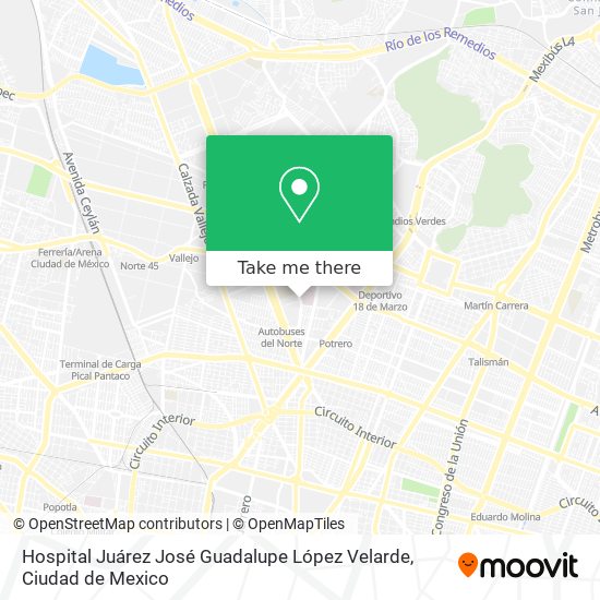 Hospital Juárez José Guadalupe López Velarde map
