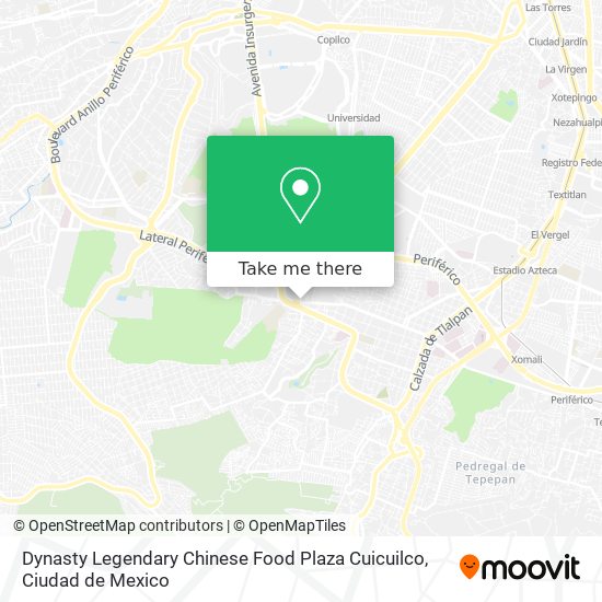 Dynasty Legendary Chinese Food Plaza Cuicuilco map