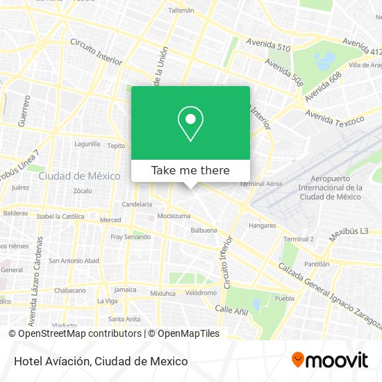 Hotel Avíación map