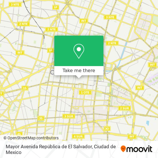 Mapa de Mayor Avenida República de El Salvador