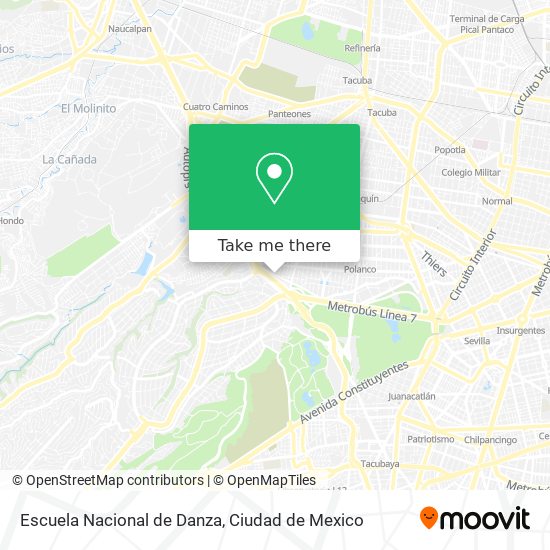 Mapa de Escuela Nacional de Danza