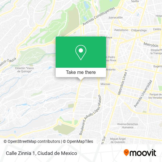 Calle Zinnia 1 map