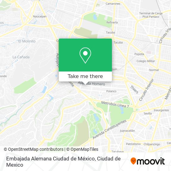 Mapa de Embajada Alemana Ciudad de México