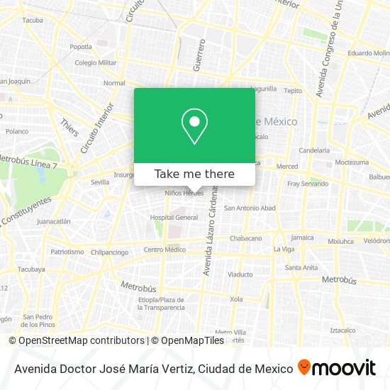 Avenida Doctor José María Vertiz map