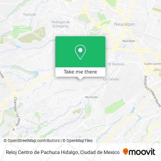 Mapa de Reloj Centro de Pachuca Hidalgo