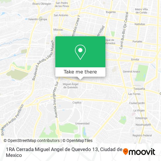 1RA Cerrada Miguel Angel de Quevedo 13 map