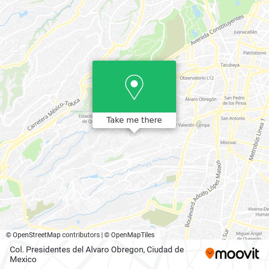 Mapa de Col. Presidentes del Alvaro Obregon