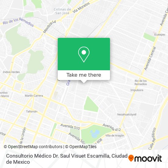 Mapa de Consultorio Médico Dr. Saul Visuet Escamilla